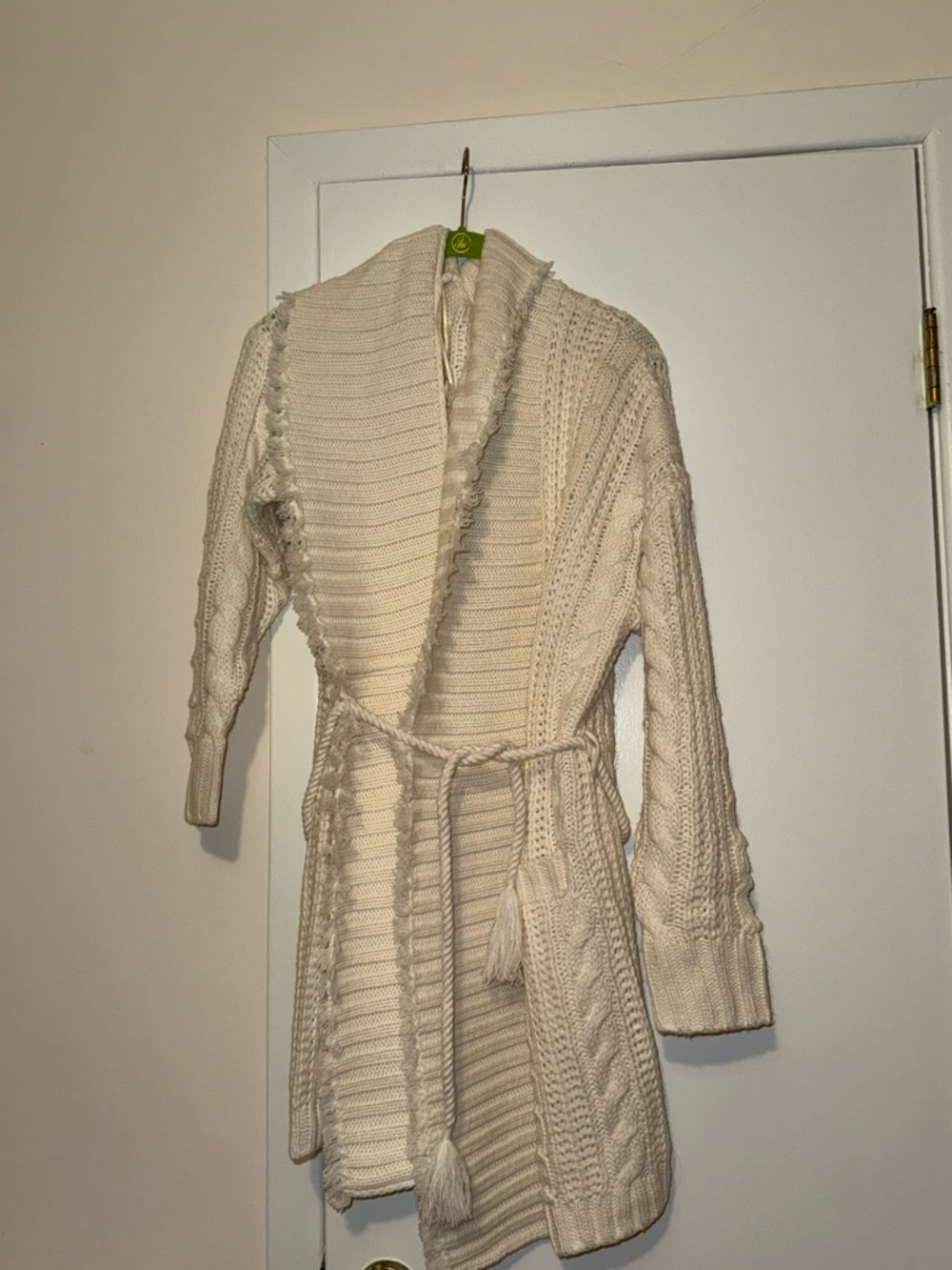 525 America Cream Cable Knit Scoop Neck Sweater - Picture 5 of 7